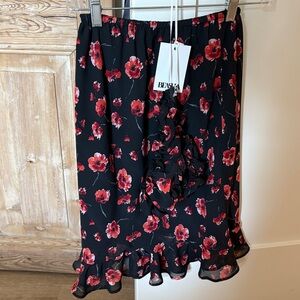 Beasha Nora Red Floral Midi Skirt and Top